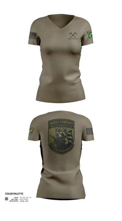 486th Civil Affairs Battalion Women's Short Sleeve V-neck Shirt - 23