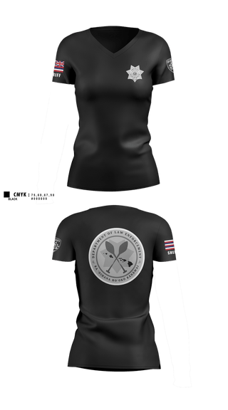 Womens Short Sleeve Vneck Shirt, Hawai’i Department of Law Enforcement- Sheriff Division, Police, Teamtime, Team time, sublimation, custom sports apparel, team uniforms, spirit wear, spiritwear, sports uniforms, custom shirts, team store, custom team store, fundraiser sports, apparel fundraiser