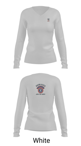 Womens Long Sleeve Vneck Shirt, Avon Indiana Recruiting Station, Army, Teamtime, Team time, sublimation, custom sports apparel, team uniforms, spirit wear, spiritwear, sports uniforms, custom shirts, team store, custom team store, fundraiser sports, apparel fundraiser