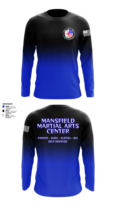 Mansfield Martial Arts Center Long Sleeve Rash Guard Shirt - 36