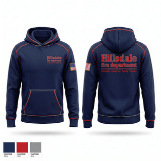 Hoodie, Hillsdale fire department, Fire Department, Teamtime, Team time, sublimation, custom sports apparel, team uniforms, spirit wear, spiritwear, sports uniforms, custom shirts, team store, custom team store, fundraiser sports, apparel fundraiser