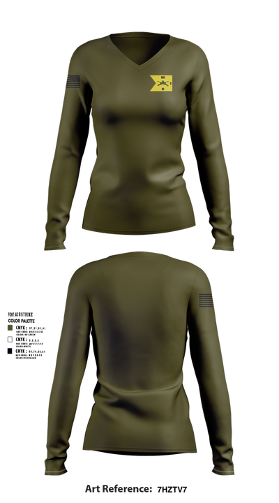 E1-81 AR BDE 50665632 Women's Long Sleeve V-neck Shirt - 101