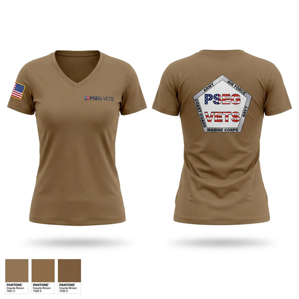 Womens Short Sleeve Vneck Shirt, PSEG VETS, Army, Teamtime, Team time, sublimation, custom sports apparel, team uniforms, spirit wear, spiritwear, sports uniforms, custom shirts, team store, custom team store, fundraiser sports, apparel fundraiser