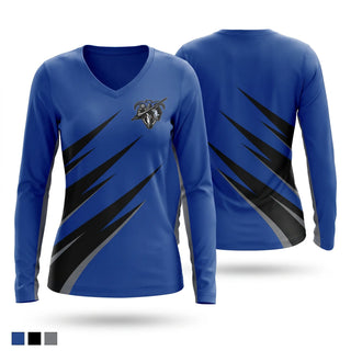 Womens Long Sleeve Vneck Shirt, Lackey Chargers, , Teamtime, Team time, sublimation, custom sports apparel, team uniforms, spirit wear, spiritwear, sports uniforms, custom shirts, team store, custom team store, fundraiser sports, apparel fundraiser