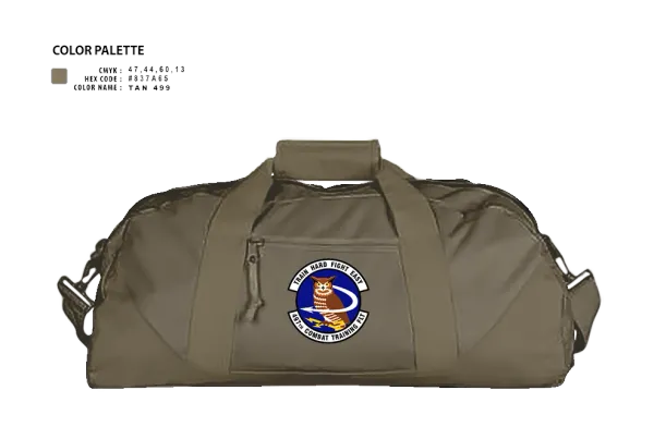 Duffle Bag, 497 COMBAT TRAINING FLIGHT, Air Force, Teamtime, Team time, sublimation, custom sports apparel, team uniforms, spirit wear, spiritwear, sports uniforms, custom shirts, team store, custom team store, fundraiser sports, apparel fundraiser