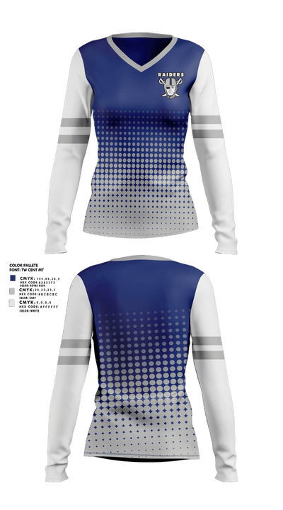 Brent Raiders 95359383 Women's Long Sleeve V-neck Shirt - 1