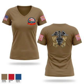 Womens Short Sleeve Vneck Shirt, AIMD Iwakuni, Navy, Teamtime, Team time, sublimation, custom sports apparel, team uniforms, spirit wear, spiritwear, sports uniforms, custom shirts, team store, custom team store, fundraiser sports, apparel fundraiser