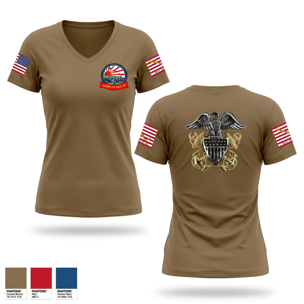 Womens Short Sleeve Vneck Shirt, AIMD Iwakuni, Navy, Teamtime, Team time, sublimation, custom sports apparel, team uniforms, spirit wear, spiritwear, sports uniforms, custom shirts, team store, custom team store, fundraiser sports, apparel fundraiser