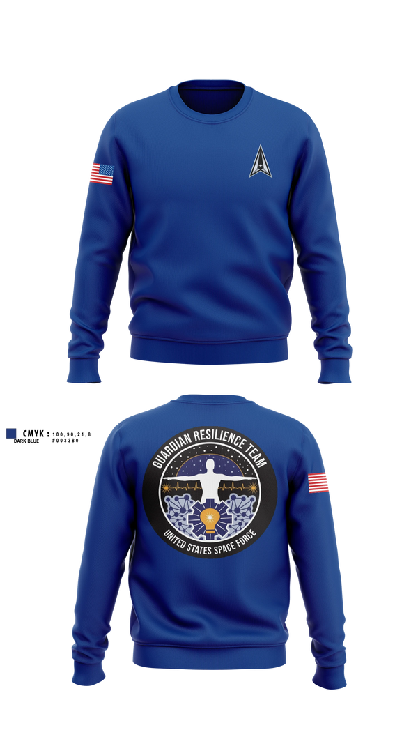 Crew Neck Sweatshirt, Guardian Resilience Team, Space Force, Teamtime, Team time, sublimation, custom sports apparel, team uniforms, spirit wear, spiritwear, sports uniforms, custom shirts, team store, custom team store, fundraiser sports, apparel fundraiser