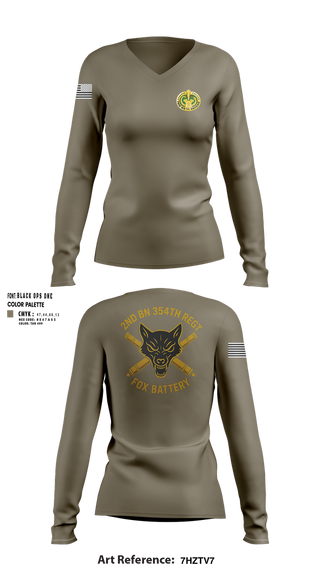 Womens Long Sleeve Vneck Shirt, 2ND BN 354 REGT, , Teamtime, Team time, sublimation, custom sports apparel, team uniforms, spirit wear, spiritwear, sports uniforms, custom shirts, team store, custom team store, fundraiser sports, apparel fundraiser