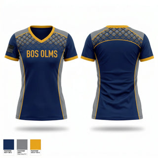 Womens Short Sleeve Vneck Shirt, BOS OLMS, Police, Teamtime, Team time, sublimation, custom sports apparel, team uniforms, spirit wear, spiritwear, sports uniforms, custom shirts, team store, custom team store, fundraiser sports, apparel fundraiser