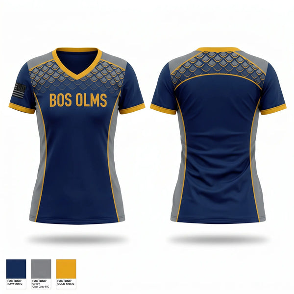 Womens Short Sleeve Vneck Shirt, BOS OLMS, Police, Teamtime, Team time, sublimation, custom sports apparel, team uniforms, spirit wear, spiritwear, sports uniforms, custom shirts, team store, custom team store, fundraiser sports, apparel fundraiser