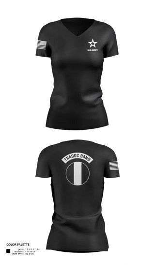 Womens Short Sleeve Vneck Shirt, TRADOC Band, , Teamtime, Team time, sublimation, custom sports apparel, team uniforms, spirit wear, spiritwear, sports uniforms, custom shirts, team store, custom team store, fundraiser sports, apparel fundraiser