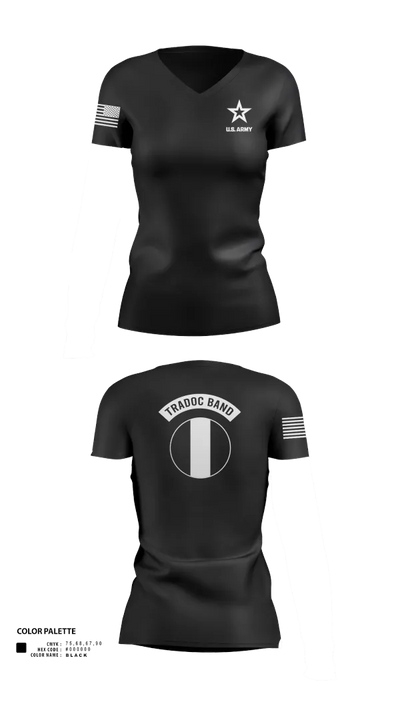 TRADOC Band 1016827 Women's Short Sleeve V-neck Shirt - 10