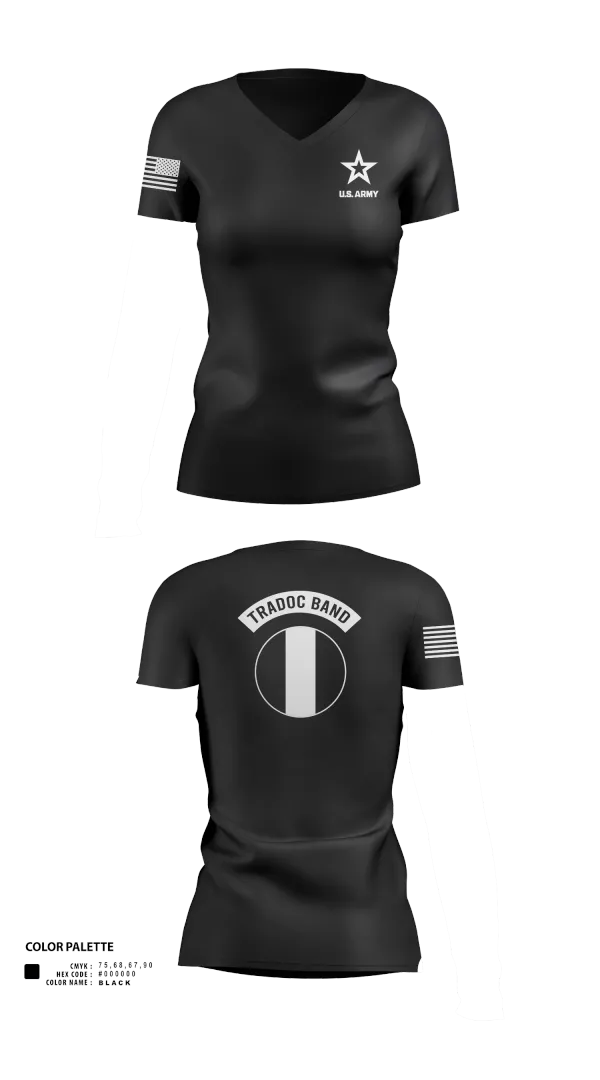Womens Short Sleeve Vneck Shirt, TRADOC Band, , Teamtime, Team time, sublimation, custom sports apparel, team uniforms, spirit wear, spiritwear, sports uniforms, custom shirts, team store, custom team store, fundraiser sports, apparel fundraiser