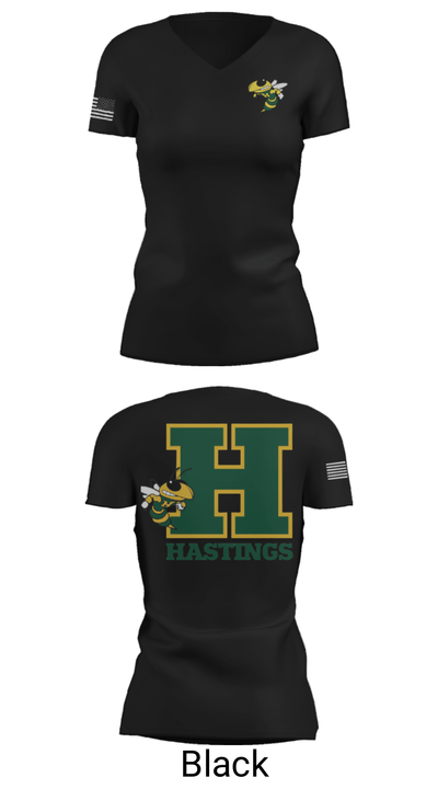 Hastings High School Basketball 68137500 Women's Short Sleeve V-neck Shirt - 14