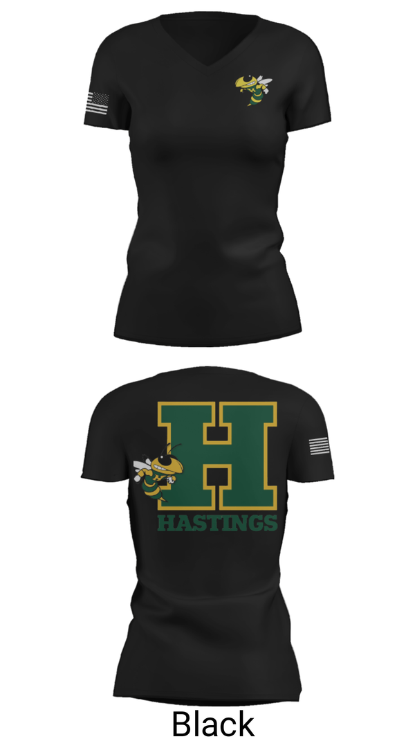 Women's Short Sleeve Vneck Shirt, Hastings High School Basketball, Men's Basketball, Teamtime, Team time, sublimation, custom sports apparel, team uniforms, spirit wear, spiritwear, sports uniforms, custom shirts, team store, custom team store, fundraiser sports, apparel fundraiser