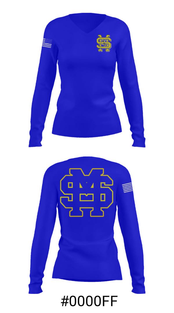 Women's Long Sleeve Vneck Shirt, St Martin High School Swimming, Swimming, Teamtime, Team time, sublimation, custom sports apparel, team uniforms, spirit wear, spiritwear, sports uniforms, custom shirts, team store, custom team store, fundraiser sports, apparel fundraiser