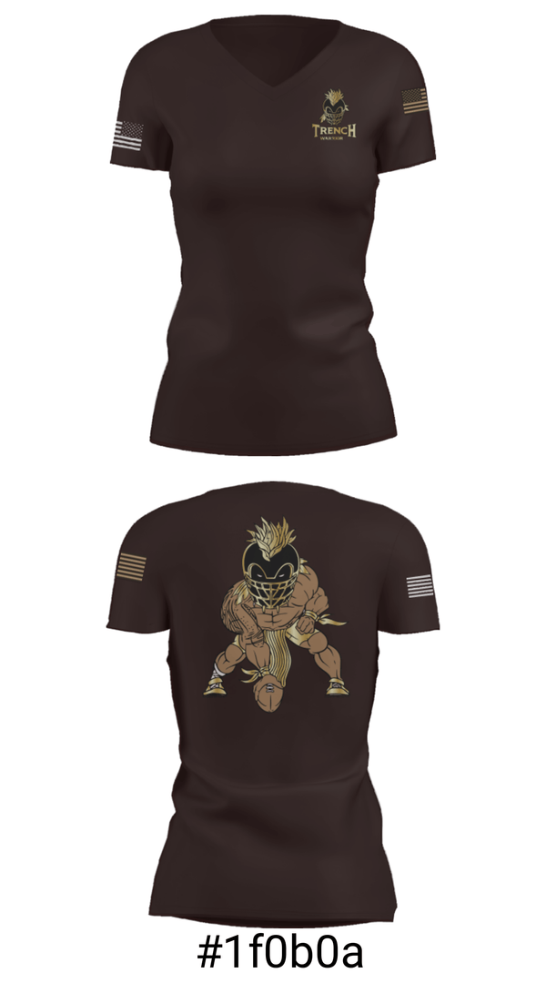 Women's Short Sleeve Vneck Shirt, TRENCH WARRIORS, Football, Teamtime, Team time, sublimation, custom sports apparel, team uniforms, spirit wear, spiritwear, sports uniforms, custom shirts, team store, custom team store, fundraiser sports, apparel fundraiser