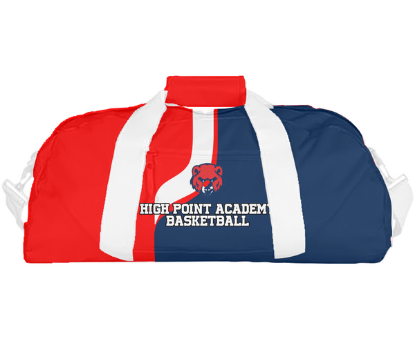 Duffle Bag, High Point Academy Basketball, Women's Basketball, Teamtime, Team time, sublimation, custom sports apparel, team uniforms, spirit wear, spiritwear, sports uniforms, custom shirts, team store, custom team store, fundraiser sports, apparel fundraiser