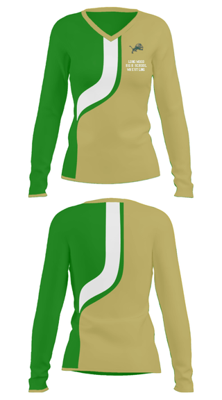 Women's Long Sleeve Vneck Shirt, Longwood High School Wrestling, Wrestling, Teamtime, Team time, sublimation, custom sports apparel, team uniforms, spirit wear, spiritwear, sports uniforms, custom shirts, team store, custom team store, fundraiser sports, apparel fundraiser