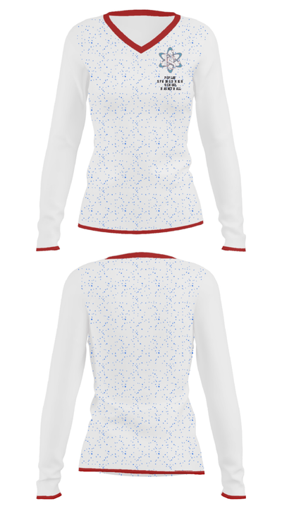 Poplar Springs High School Basketball 69485813 Women's Long Sleeve V-neck Shirt - 34