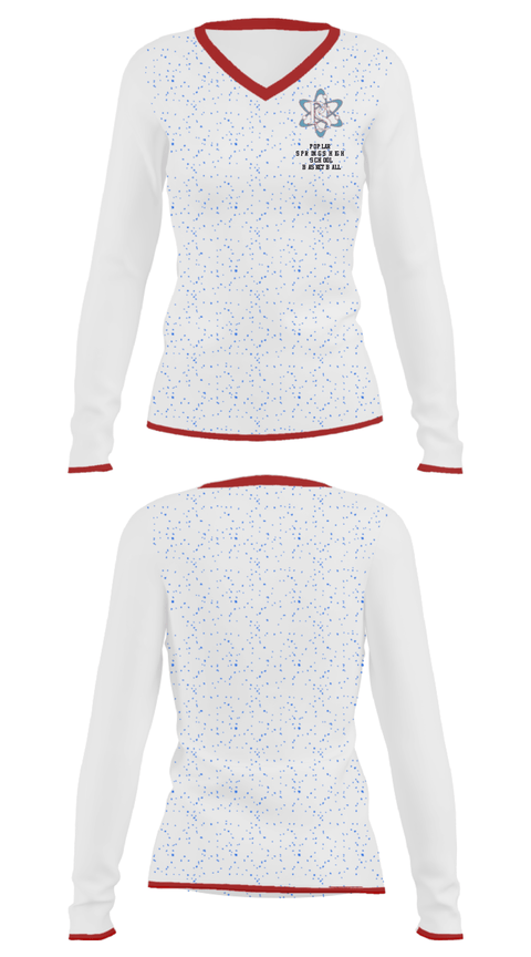 Women's Long Sleeve Vneck Shirt, Poplar Springs High School Basketball, Women's Basketball, Teamtime, Team time, sublimation, custom sports apparel, team uniforms, spirit wear, spiritwear, sports uniforms, custom shirts, team store, custom team store, fundraiser sports, apparel fundraiser