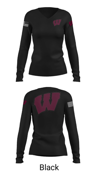 Women's Long Sleeve Vneck Shirt, Whitman, Men's Volleyball, Teamtime, Team time, sublimation, custom sports apparel, team uniforms, spirit wear, spiritwear, sports uniforms, custom shirts, team store, custom team store, fundraiser sports, apparel fundraiser