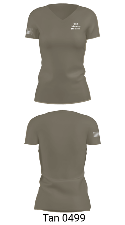3rd Infantry Division 96922607 Women's Short Sleeve V-neck Shirt - 36
