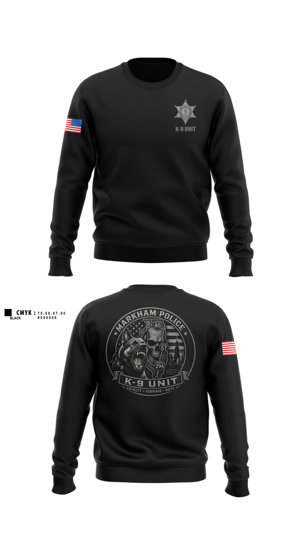 Crew Neck Sweatshirt, Markham Police K9 Unit, Police, Teamtime, Team time, sublimation, custom sports apparel, team uniforms, spirit wear, spiritwear, sports uniforms, custom shirts, team store, custom team store, fundraiser sports, apparel fundraiser