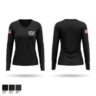 Womens Long Sleeve Vneck Shirt, Joplin Police TACMED, EMS/EMT, Teamtime, Team time, sublimation, custom sports apparel, team uniforms, spirit wear, spiritwear, sports uniforms, custom shirts, team store, custom team store, fundraiser sports, apparel fundraiser
