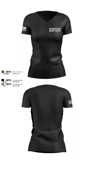 Womens Short Sleeve Vneck Shirt, Stafford County Sheriff’s Office, Police, Teamtime, Team time, sublimation, custom sports apparel, team uniforms, spirit wear, spiritwear, sports uniforms, custom shirts, team store, custom team store, fundraiser sports, apparel fundraiser