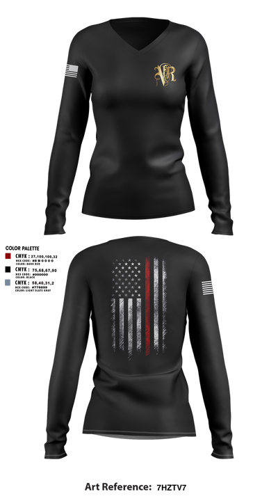 Venice Fire 82961861 Women's Long Sleeve V-neck Shirt - 3
