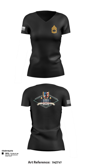 Womens Short Sleeve Vneck Shirt, Personnel and Organizational Readiness Battalion, National Guard, Teamtime, Team time, sublimation, custom sports apparel, team uniforms, spirit wear, spiritwear, sports uniforms, custom shirts, team store, custom team store, fundraiser sports, apparel fundraiser