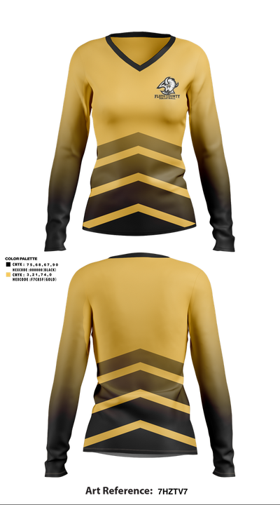 Floyd County Volleyball 77433669 Women's Long Sleeve V-neck Shirt - 2