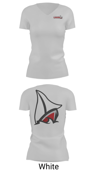 Detroit Lakes High School Swimming 15957792 Women's Short Sleeve V-neck Shirt - 7