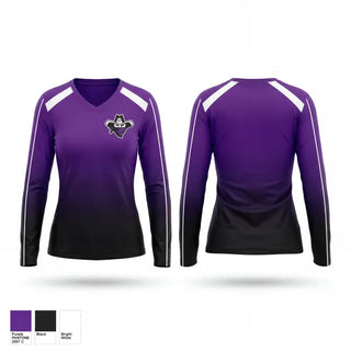 Womens Long Sleeve Vneck Shirt, Missoula Bandits, Baseball, Teamtime, Team time, sublimation, custom sports apparel, team uniforms, spirit wear, spiritwear, sports uniforms, custom shirts, team store, custom team store, fundraiser sports, apparel fundraiser