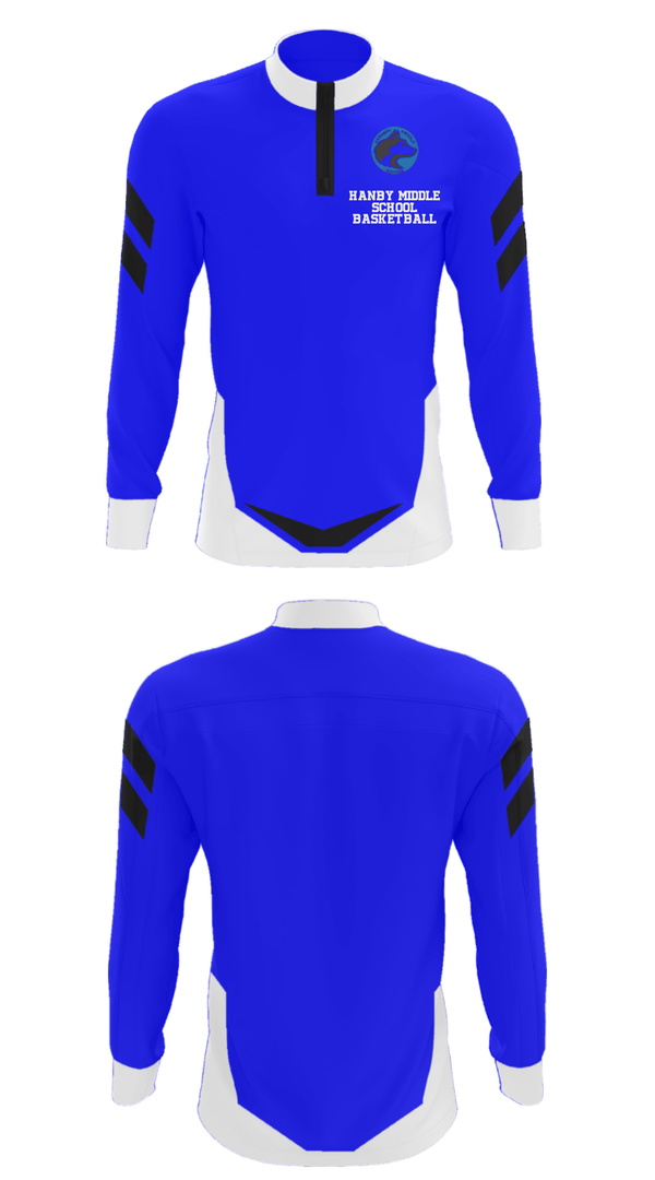 Quarter Zip Jacket, Hanby Middle School Basketball, Women's Basketball, Teamtime, Team time, sublimation, custom sports apparel, team uniforms, spirit wear, spiritwear, sports uniforms, custom shirts, team store, custom team store, fundraiser sports, apparel fundraiser