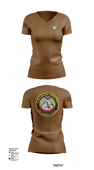 Womens Short Sleeve Vneck Shirt, NAVAL AUXILIARY LANDING FIELD SAN CLEMENTE ISLAND, Navy, Teamtime, Team time, sublimation, custom sports apparel, team uniforms, spirit wear, spiritwear, sports uniforms, custom shirts, team store, custom team store, fundraiser sports, apparel fundraiser