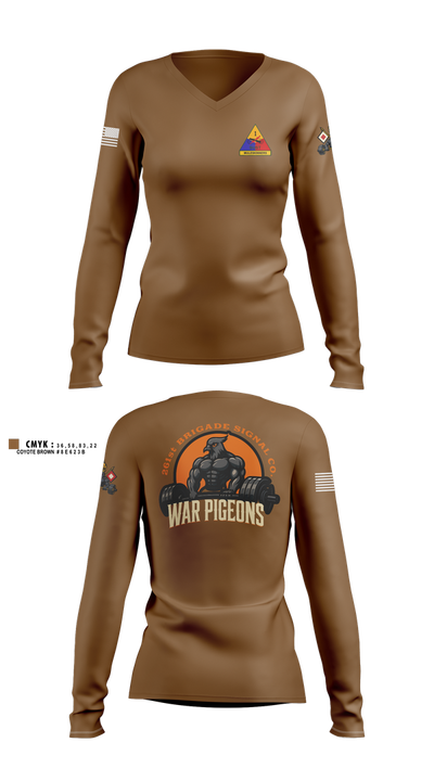 261st War Pigeons Women's Long Sleeve V-neck Shirt - 103