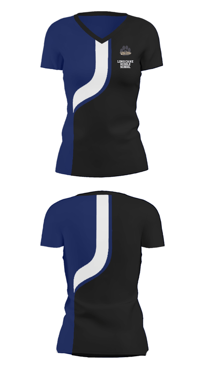 Long Cane Middle School 23153033 Women's Short Sleeve V-neck Shirt - 33