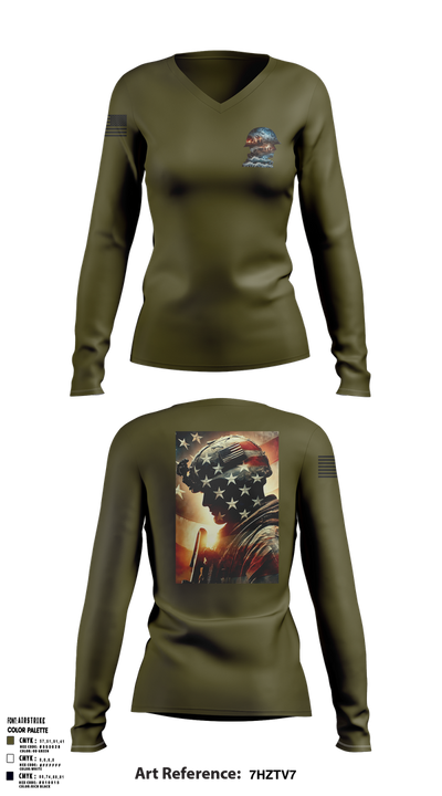 Bob 89432911 Women's Long Sleeve V-neck Shirt - 1