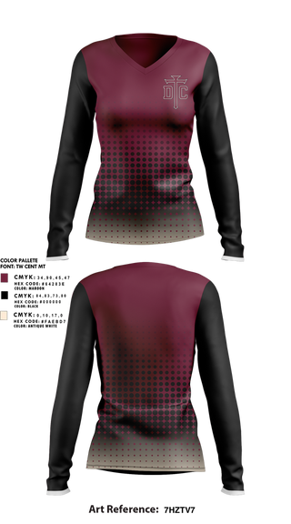 Womens Long Sleeve Vneck Shirt, Dowling Catholic, Cheer, Teamtime, Team time, sublimation, custom sports apparel, team uniforms, spirit wear, spiritwear, sports uniforms, custom shirts, team store, custom team store, fundraiser sports, apparel fundraiser