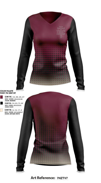 Dowling Catholic 29868559 Women's Long Sleeve V-neck Shirt - 1