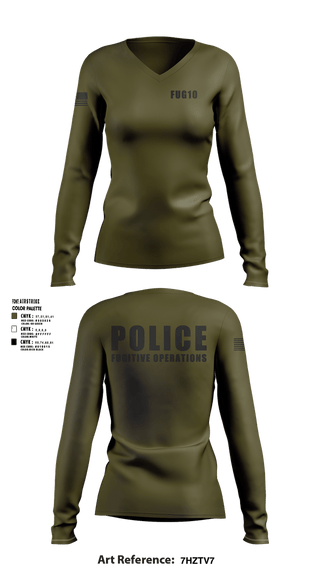 Womens Long Sleeve Vneck Shirt, FUG10, Police, Teamtime, Team time, sublimation, custom sports apparel, team uniforms, spirit wear, spiritwear, sports uniforms, custom shirts, team store, custom team store, fundraiser sports, apparel fundraiser