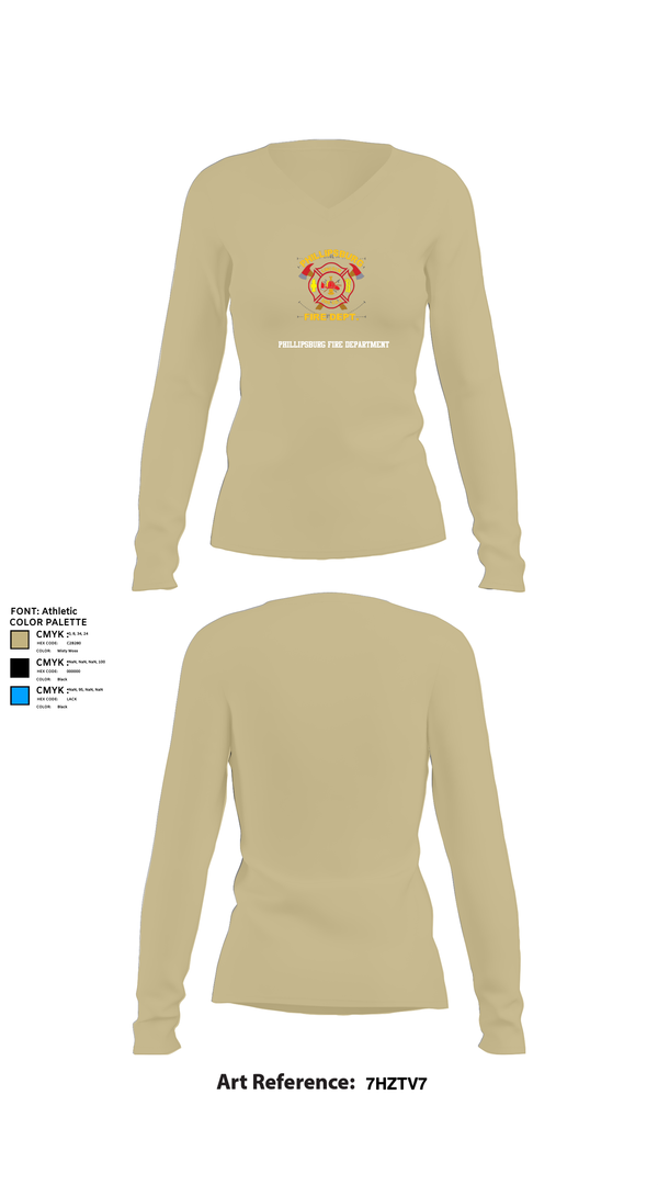 Womens Long Sleeve Vneck Shirt, PHILLIPSBURG FIRE DEPARTMENT, , Teamtime, Team time, sublimation, custom sports apparel, team uniforms, spirit wear, spiritwear, sports uniforms, custom shirts, team store, custom team store, fundraiser sports, apparel fundraiser