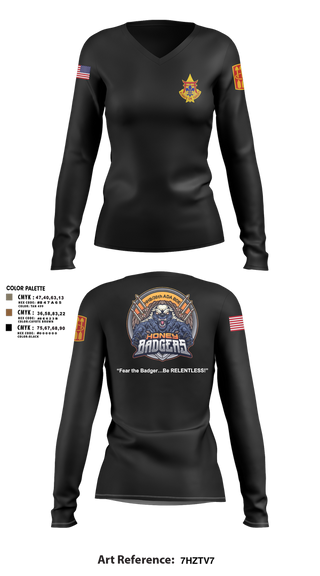 Womens Long Sleeve Vneck Shirt, HHB_30X, Army, Teamtime, Team time, sublimation, custom sports apparel, team uniforms, spirit wear, spiritwear, sports uniforms, custom shirts, team store, custom team store, fundraiser sports, apparel fundraiser