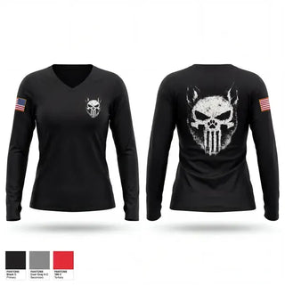 Womens Long Sleeve Vneck Shirt, ST. CHARLES COUNTY POLICE K-9, Police, Teamtime, Team time, sublimation, custom sports apparel, team uniforms, spirit wear, spiritwear, sports uniforms, custom shirts, team store, custom team store, fundraiser sports, apparel fundraiser