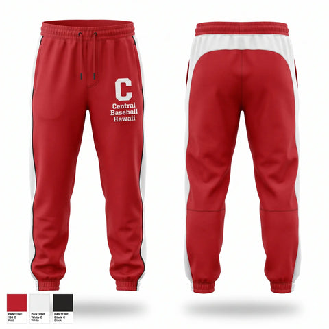 Sweatpants, Central Baseball Hawaii, Baseball, Teamtime, Team time, sublimation, custom sports apparel, team uniforms, spirit wear, spiritwear, sports uniforms, custom shirts, team store, custom team store, fundraiser sports, apparel fundraiser