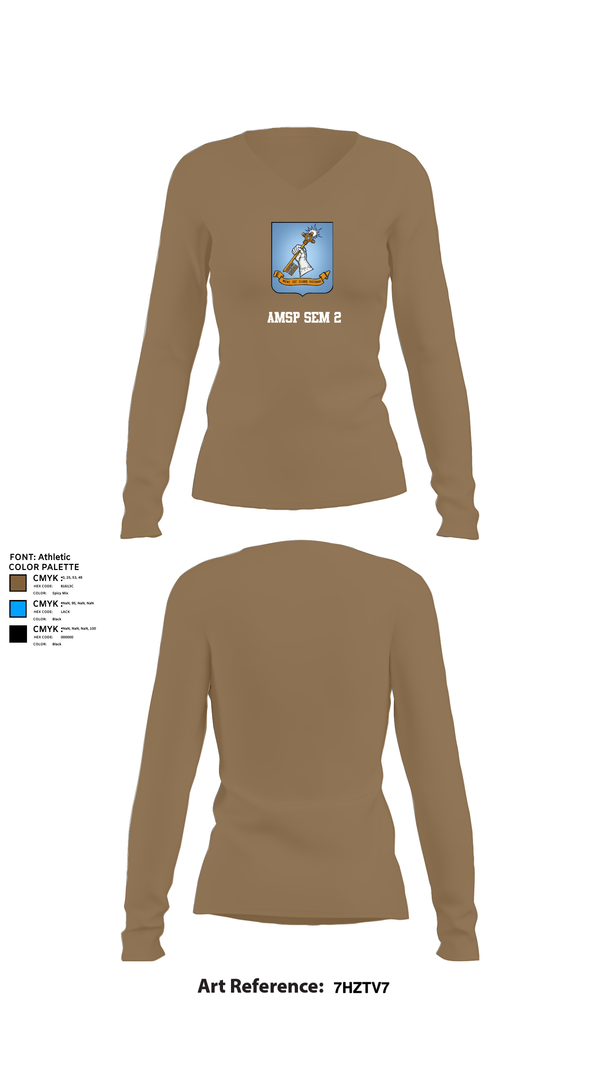 Womens Long Sleeve Vneck Shirt, AMSP Sem 2, , Teamtime, Team time, sublimation, custom sports apparel, team uniforms, spirit wear, spiritwear, sports uniforms, custom shirts, team store, custom team store, fundraiser sports, apparel fundraiser